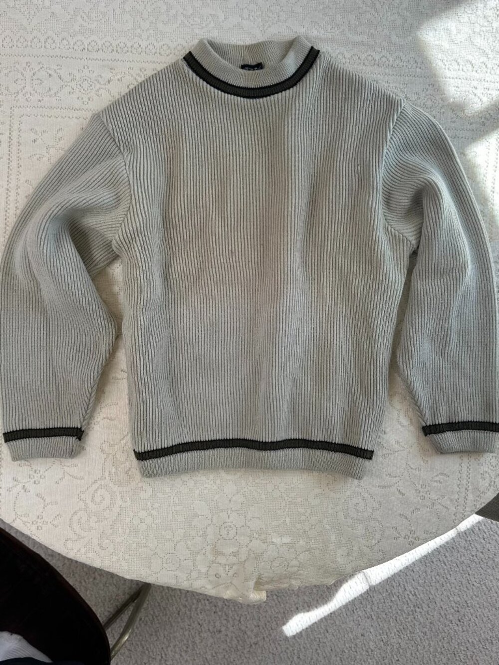 Vintage SKM Penguin 100% Pure Virgin Wool Sweater Seattle Knitting Mills M Beige